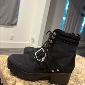 Steve Madden Black Combat Boots with Chunky Sole